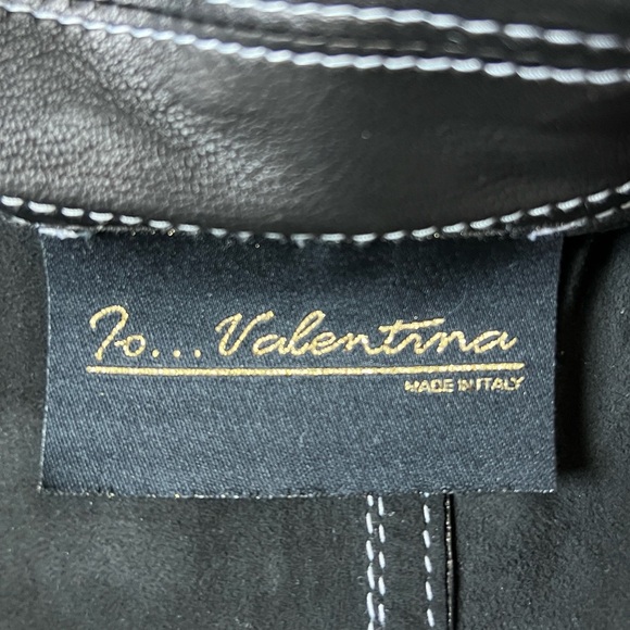 Valentina Leather Blazer Jacket made in Italy. Women’s Size 38/small brown/black - Picture 9 of 11